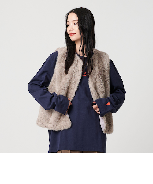 【BEAUTY&YOUTH UNITED ARROWS】ラビットファーベスト フェイクファー ベスト｜ビューティー＆ユース ユナイテッド