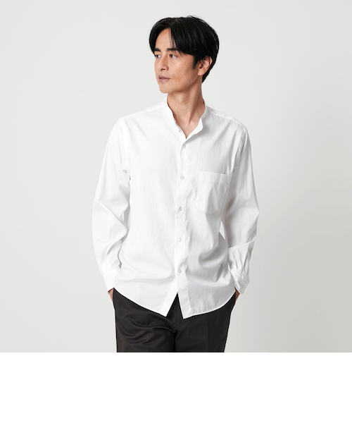 新品未使用 タグ付 20aw コットンブロードバンドカラーシャツ　白 最 安 価格ファッション - 新品未使用 タグ付 20aw コットン