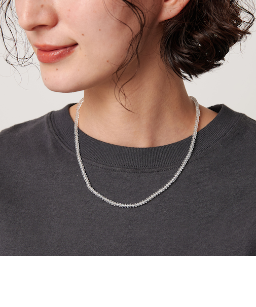 ＜Causerie＞ストーン カット ショートネックレス