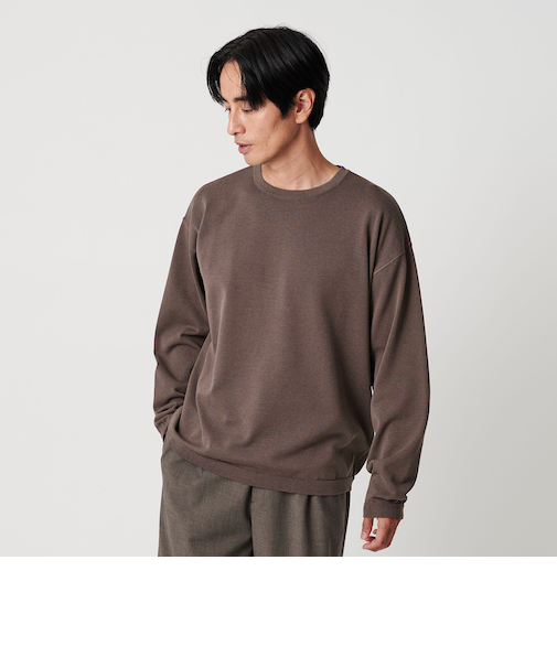 プレーティング フェード クルーネック ニット 抗菌・防臭機能付き