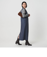【WEB限定】ドレープツイル キーネックワンピース ウォッシャブル