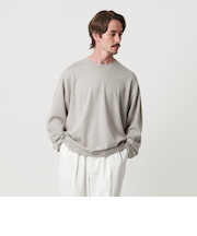 コットン カシミヤ ブレンド ロングスリーブ Tシャツ