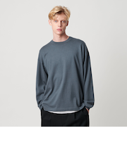 コットン カシミヤ ブレンド ロングスリーブ Tシャツ