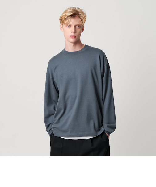 コットン カシミヤ ブレンド ロングスリーブ Tシャツ