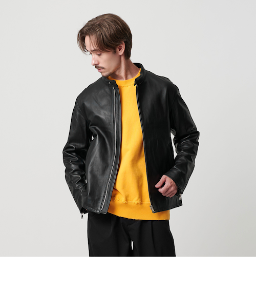 ユナイテッドアローズ　レザージャケット シングルライダース　シープスキン　M 黒 ユナイテッドアローズレザージャケット シングルライダース