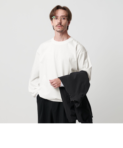 ファイン グロッシー コットン スウェットTシャツ