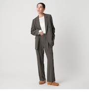 ポリエステルブレンド バックゴムストレートパンツ