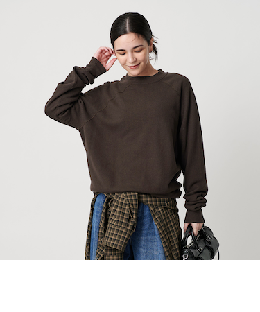 コットン ラグランスリーブ スウェットプルオーバー