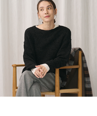 テープヤーン ニットプルオーバー