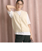 ウールカシミヤブレンド アクア ニットベスト