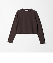 コットンポリエステル ラメロングスリーブカットソー