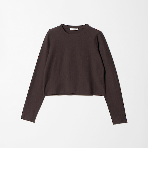 コットンポリエステル ラメロングスリーブカットソー