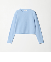 コットンポリエステル ラメロングスリーブカットソー