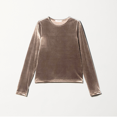 ポリエステルブレンド ベロアロングスリーブ Tシャツ