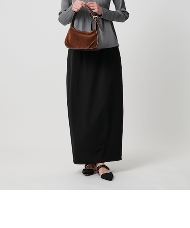 【WEB限定 Wardrobe DAILY MINIMAL】ダブルクロス カーブスカート ウォッシャブル