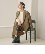 【WEB限定 Wardrobe DAILY MINIMAL】ウールライク メランジダブルジャケット ウォッシャブル