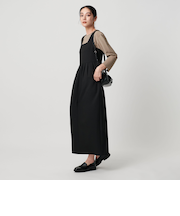 【WEB限定 Wardrobe DAILY MINIMAL】ウールライクメランジ スクエアネックワンピース ウォッシャブル