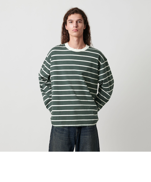 ディストレスト ボーダー ロングスリーブ Tシャツ