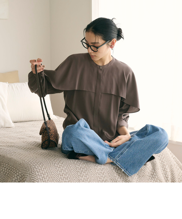 【WEB限定 Wardrobe DAILY MINIMAL】フリルレイヤーブラウス ウォッシャブル