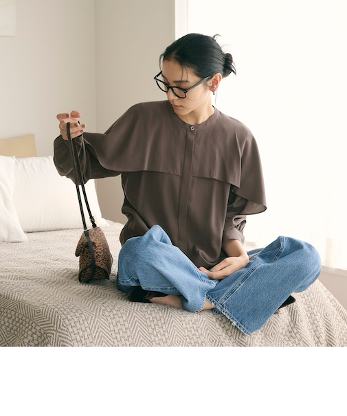 【WEB限定 Wardrobe DAILY MINIMAL】フリルレイヤーブラウス ウォッシャブル