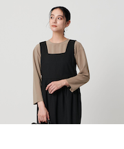【WEB限定 Wardrobe DAILY MINIMAL】クルーネックブラウス ウォッシャブル