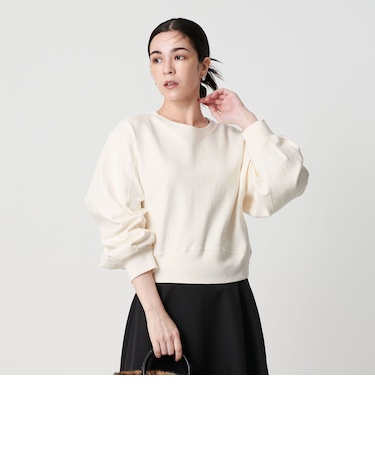 コットンポリエステルジャガード 袖ボリューム プルオーバー