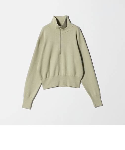 コットンカシミヤ ハーフジッププルオーバー ウォッシャブル