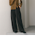 毛ポリエステルブレンド ワイドタックパンツ