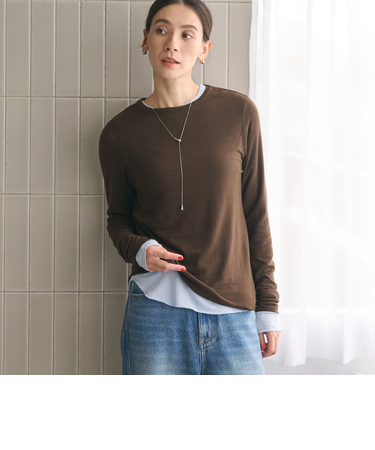 セルロースウールブレンド クルーネックカットソー