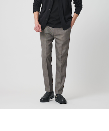 【WEB限定 WARDROBE SMART】LANATEC シャンブレー ノープリーツ パンツ