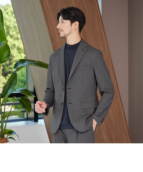 【WEB限定 WARDROBE SMART】LANATEC セットアップ/背抜きジャケット＆イージーパンツ
