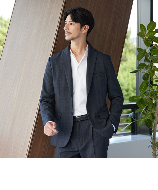 【WEB限定 WARDROBE SMART】LANATEC セットアップ/背抜きジャケット＆イージーパンツ