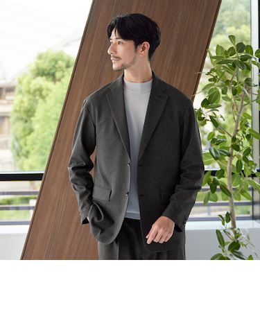 【WEB限定 WARDROBE SMART】LANATEC リラックス セットアップ/ジャケット&イージーパンツ