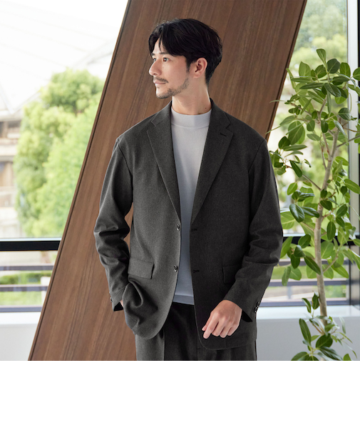 【WEB限定 WARDROBE SMART】LANATEC リラックス セットアップ/ジャケット&イージーパンツ