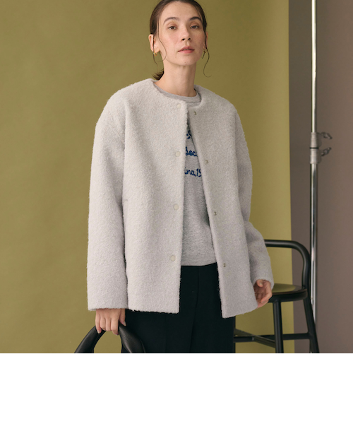 今季新作 BEAUTY&YOUTH 新品 ブークレーノーカラーブルゾン＊DK.灰 ブークレ ノーカラーブルゾン｜ビューティー＆ユース ユナイテッド