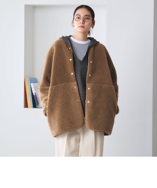 WEB限定】ボア×フェイクムートン リバーシブルジャケット