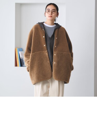 【WEB限定】ボア×フェイクムートン リバーシブルジャケット
