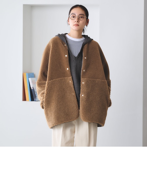 【WEB限定】ボア×フェイクムートン リバーシブルジャケット
