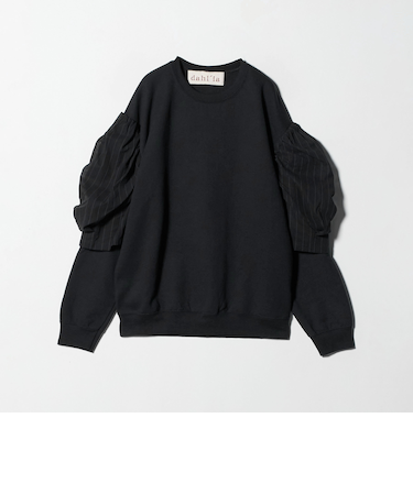 ＜dahl'ia＞リメイク パワーショルダー スウェットプルオーバー