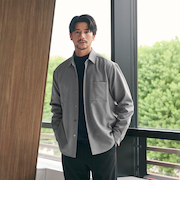 【WEB限定 WARDROBE SMART】ウールライク シャツ
