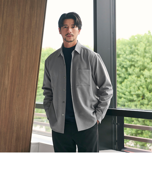 【WEB限定 WARDROBE SMART】ウールライク シャツ