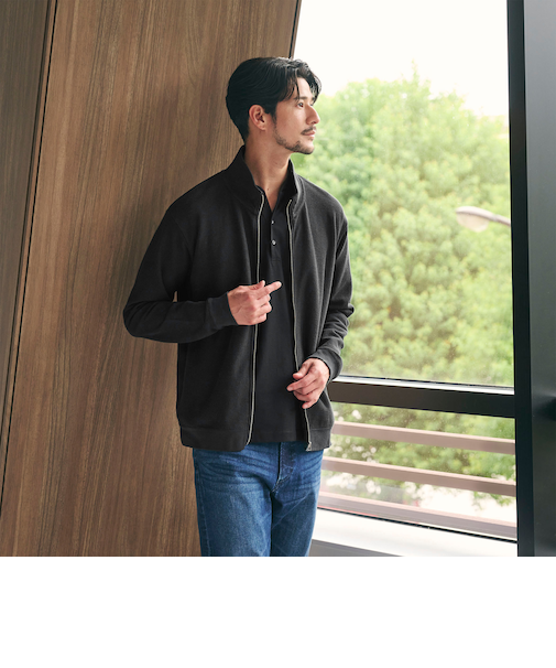 【WEB限定 WARDROBE SMART】エアリー カノコ  ジップ ブルゾン 抗菌防臭