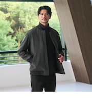 【WEB限定 WARDROBE SMART】グレーメルトン レザーライク スタジャン