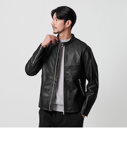 【WEB限定 WARDROBE SMART】 シープ シングル ライダースジャケット