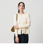 【WEB限定 Wardrobe DAILY MINIMAL】ペプラム2WAY リブニットプルオーバー ウォッシャブル