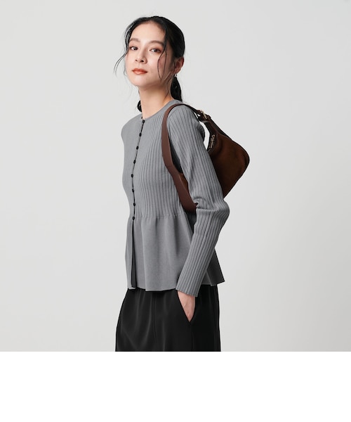 WEB限定 Wardrobe DAILY MINIMAL】ペプラム2WAY リブニットプル