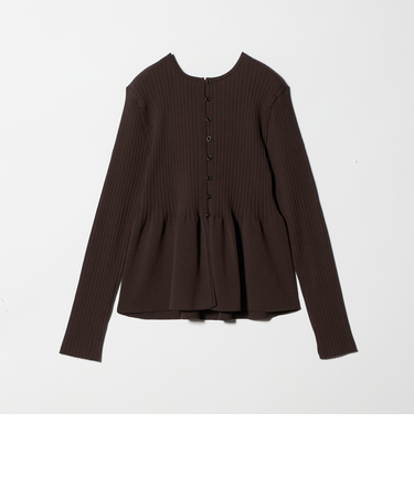 【WEB限定 Wardrobe DAILY MINIMAL】ペプラム2WAY リブニットプルオーバー ウォッシャブル