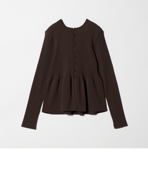 【WEB限定 Wardrobe DAILY MINIMAL】ペプラム2WAY リブニットプルオーバー ウォッシャブル