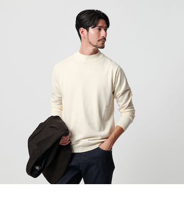 【WEB限定 WARDROBE SMART】マシーンウォッシャブル ウールミックス ジャケット クルーネック