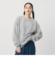 カシミヤ クルーネックニットプルオーバー